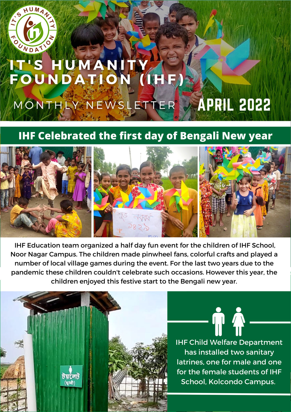 It's Humanity Foundation monthly Newsletter