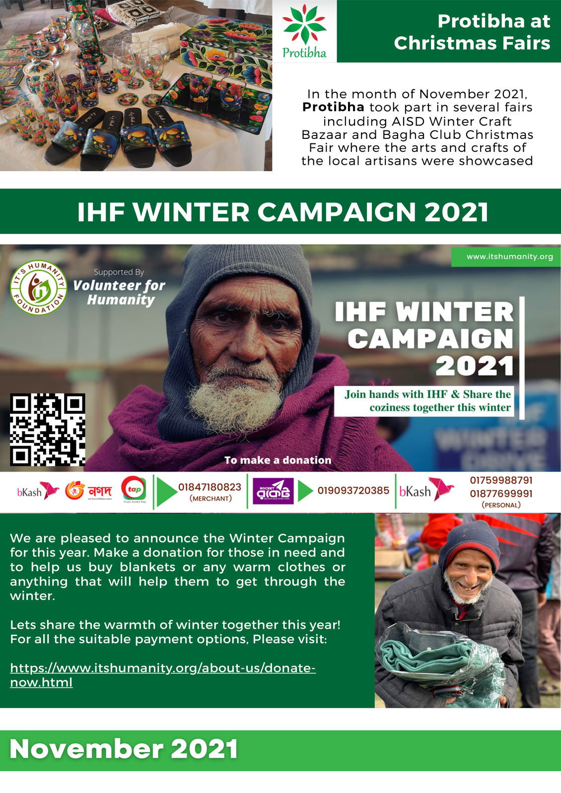 It's Humanity Foundation monthly Newsletter