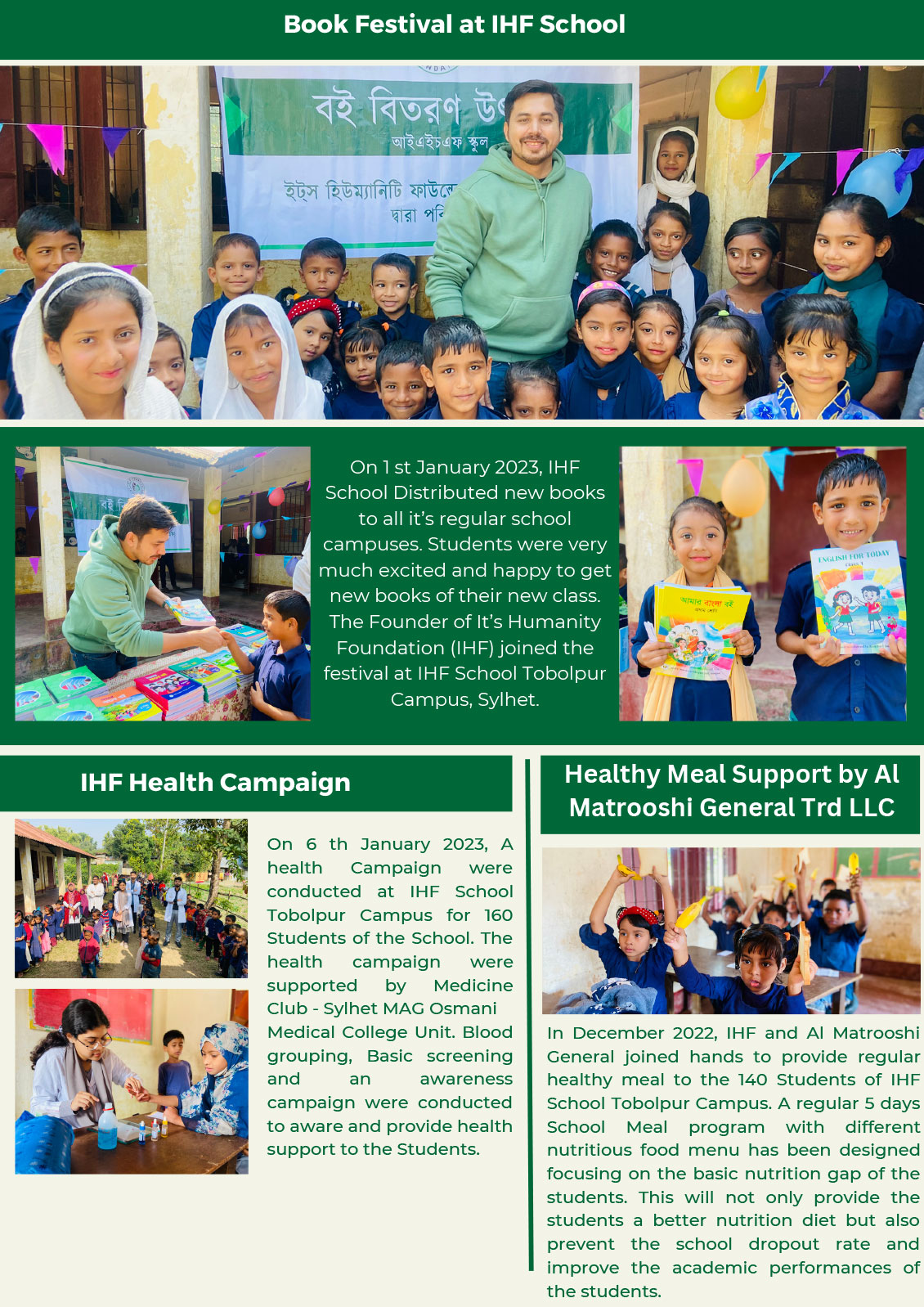 It's Humanity Foundation monthly Newsletter