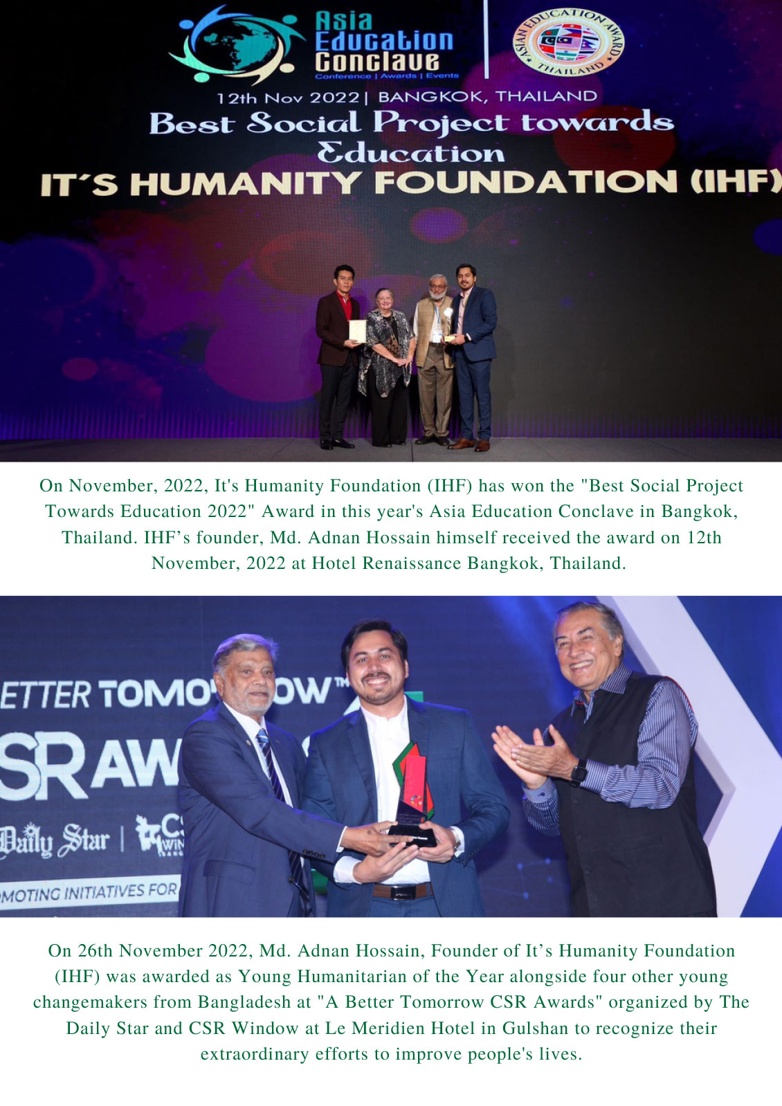 It's Humanity Foundation monthly Newsletter