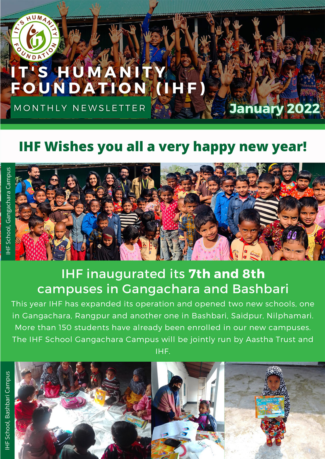 It's Humanity Foundation monthly Newslater newsletter