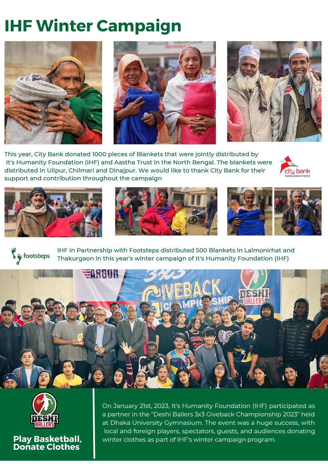 It's Humanity Foundation monthly Newsletter