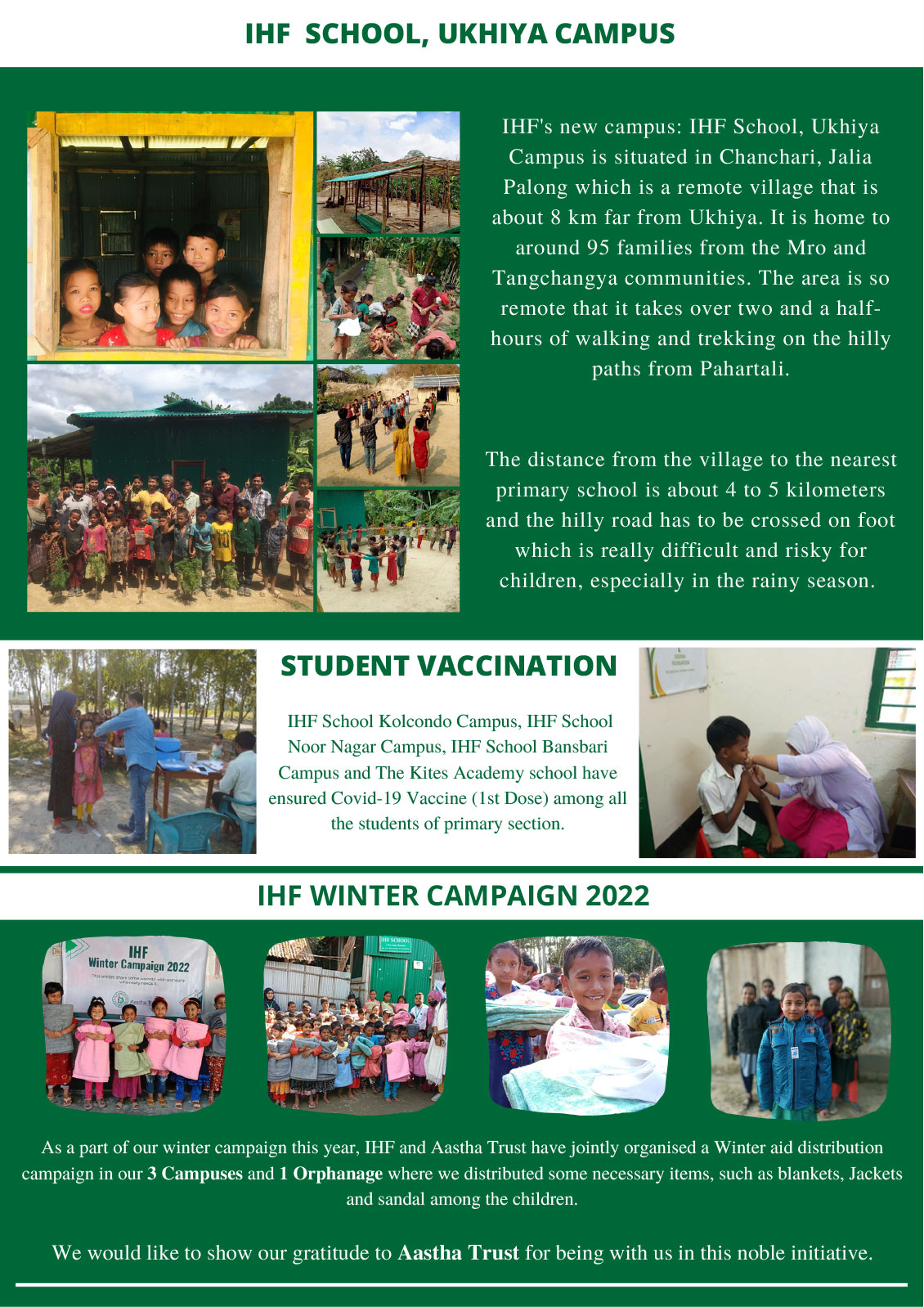 It's Humanity Foundation monthly Newsletter