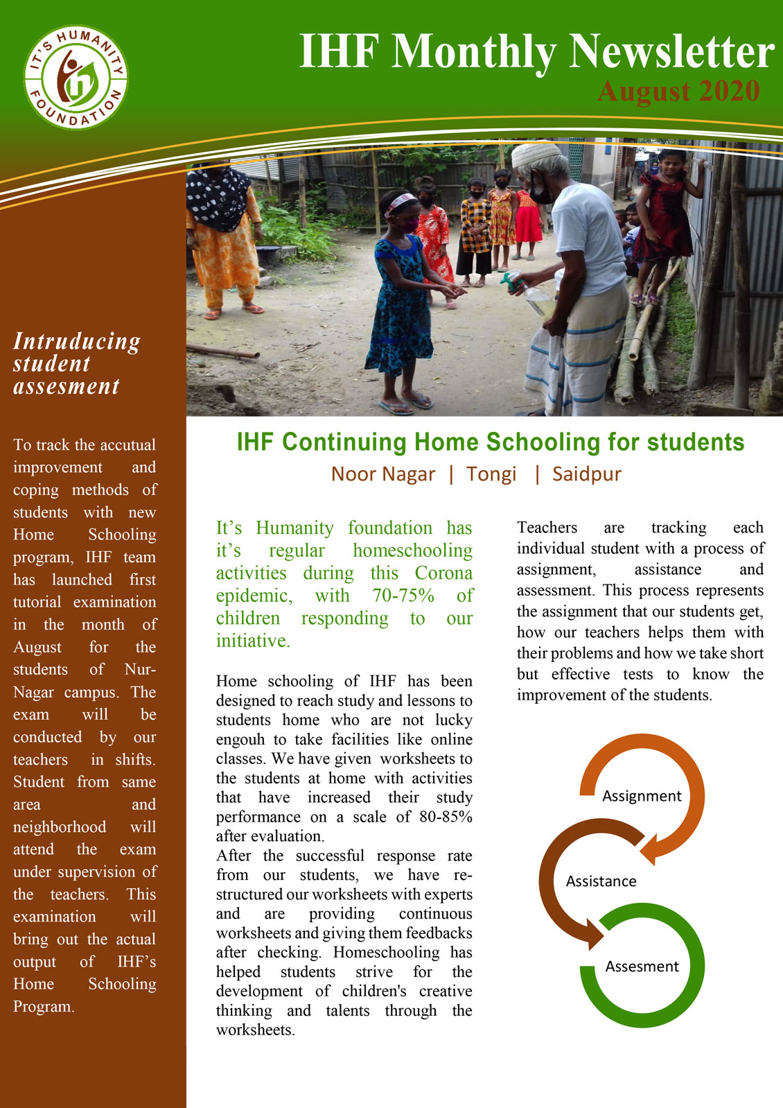 It's Humanity Foundation monthly Newsletter