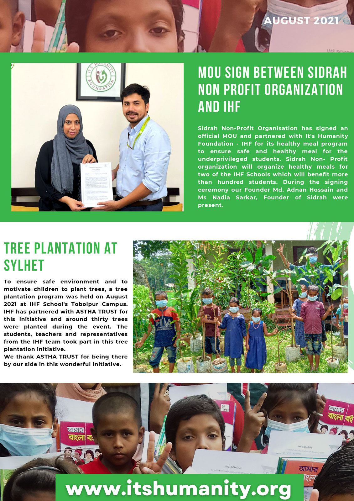 It's Humanity Foundation monthly Newsletter