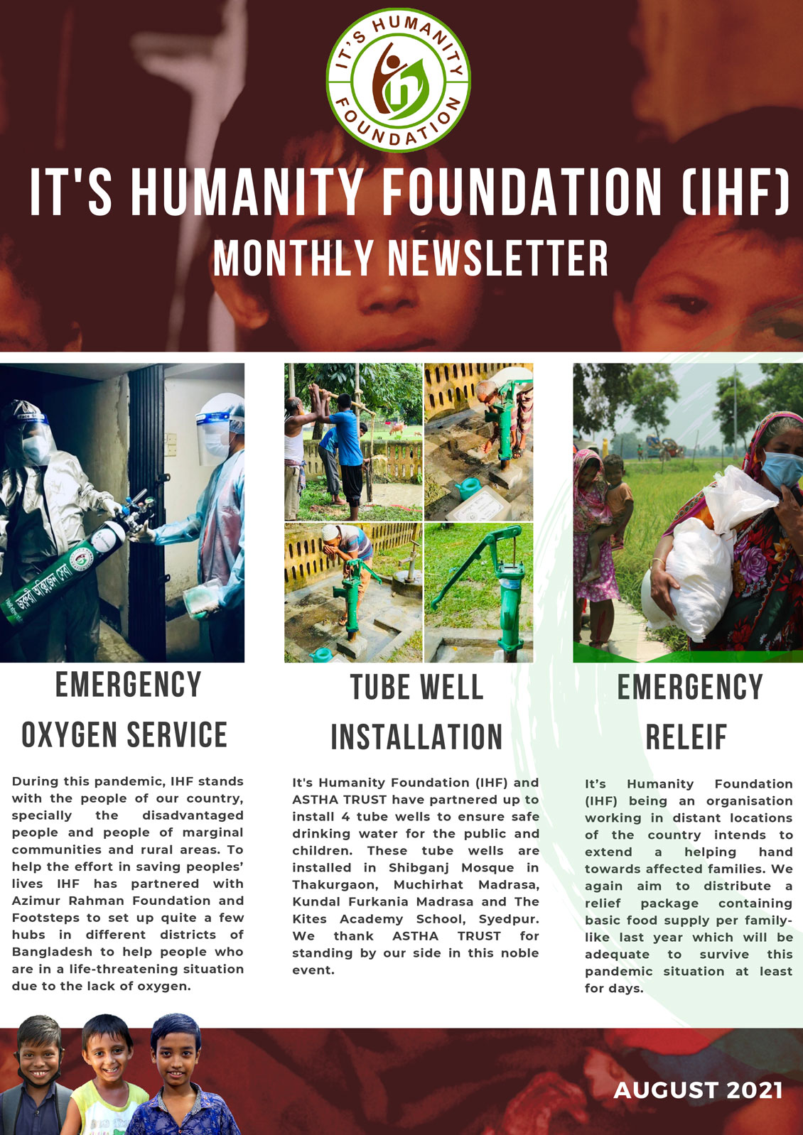 It's Humanity Foundation monthly Newsletter