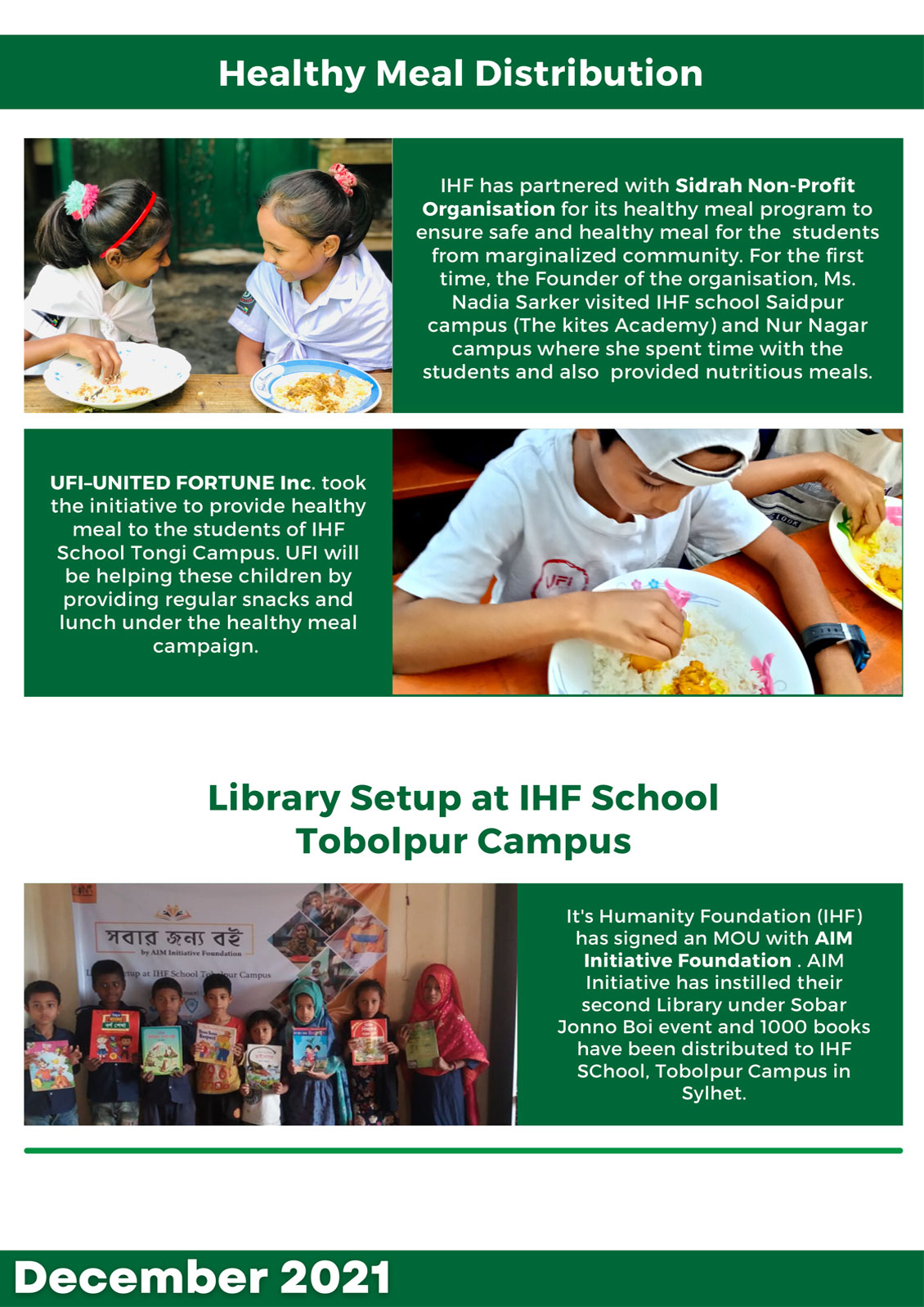 It's Humanity Foundation monthly Newsletter