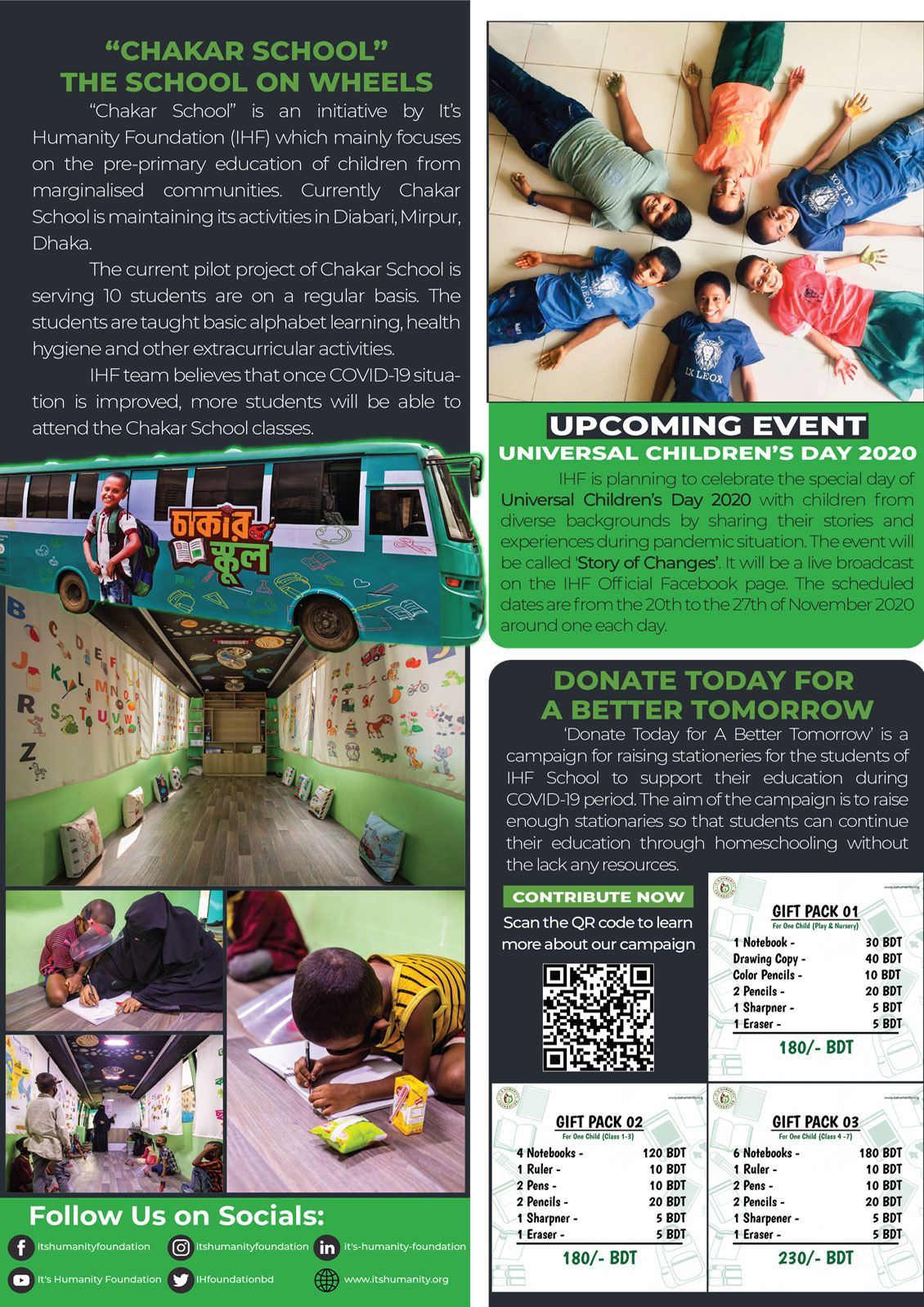 It's Humanity Foundation monthly Newsletter