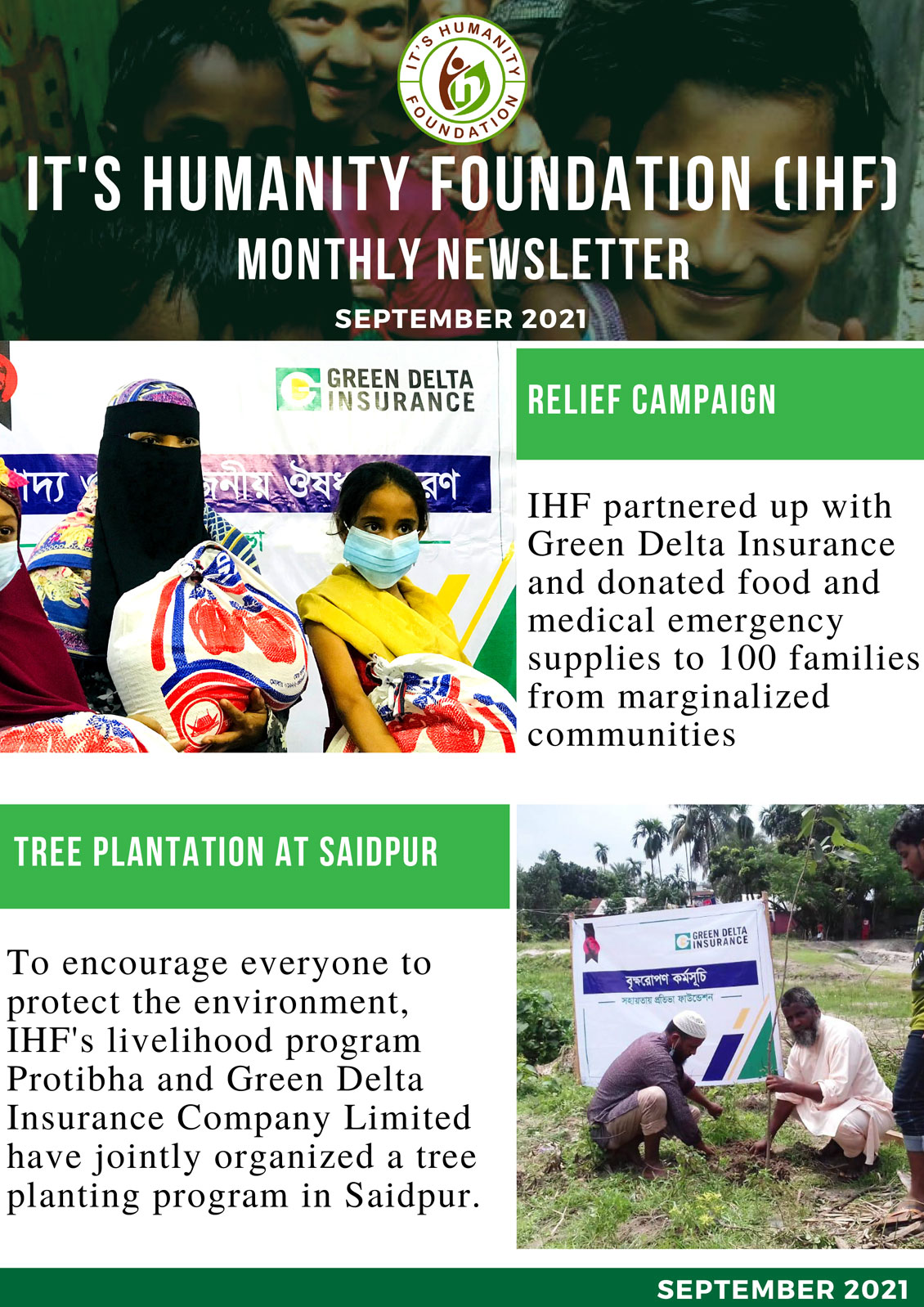 It's Humanity Foundation monthly Newsletter